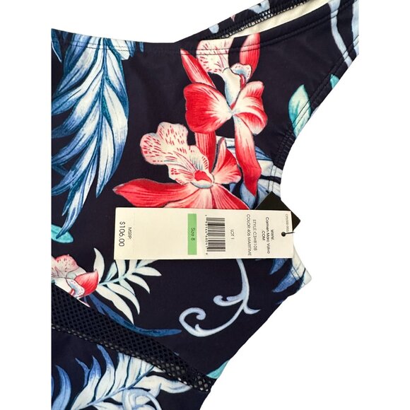 CARMEN MARC VALVO Floral Mesh Maritime Swimsuit Sz 8 NEW - Picture 6 of 6